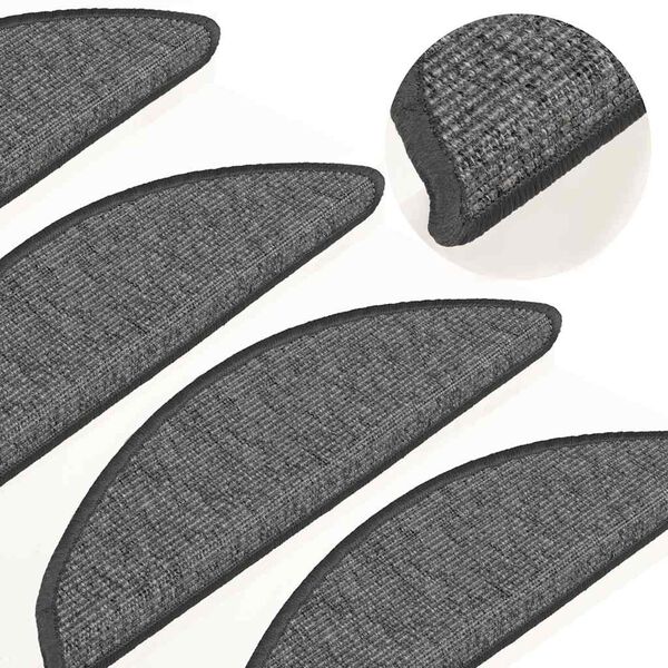 vidaXL Prostirke za stepenice 15 kom 56x17x3 cm bež i sive poluokrugle