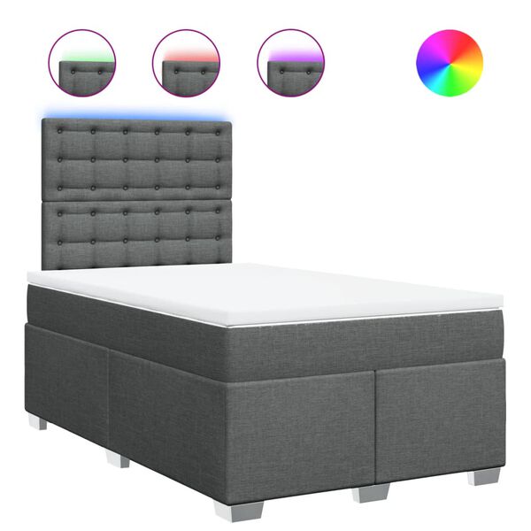 vidaXL Krevet box spring s madracem tamnosivi 120 x 190 cm tkanina