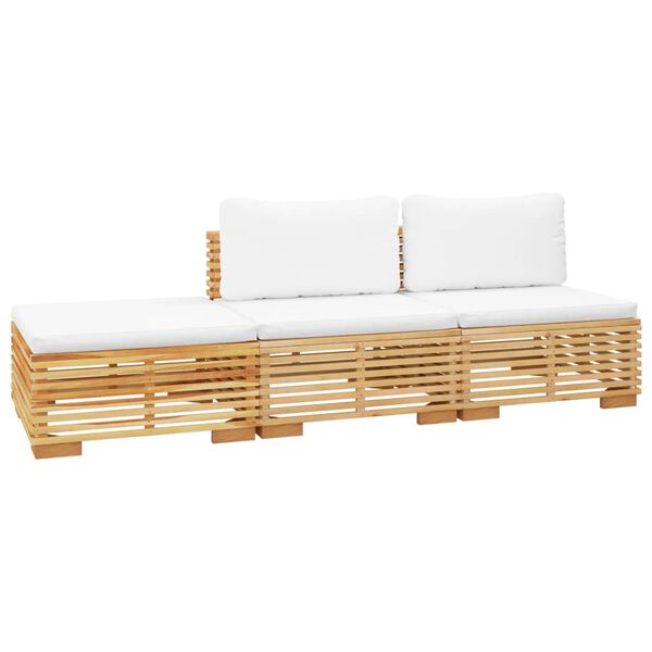 vidaXL 3-dijelna vrtna garnitura s jastucima od masivne tikovine