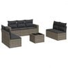 vidaXL 8-dijelni set vrtnih sofa od poliratana s jastucima sivi
