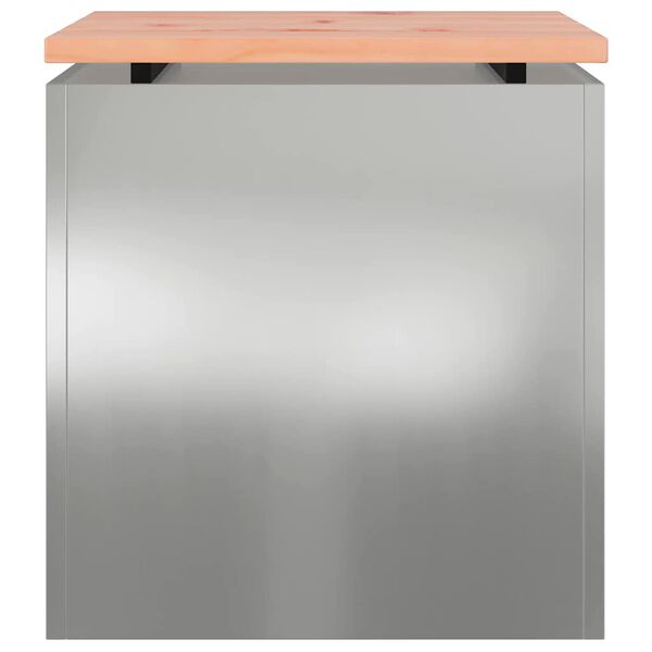 vidaXL Vrtna klupa Srebrno 40 x 40 x 43 cm Pocinčani čelik