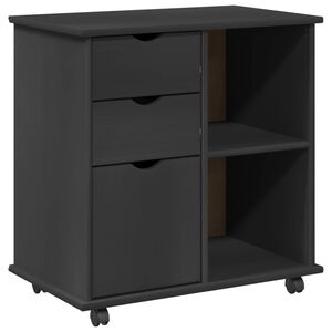 vidaXL Mobilni ormar 63,5 x 39 x 65,5 cm Čvrsto borovo drvo Siva