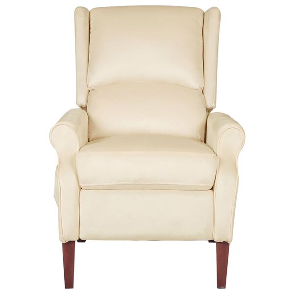 vidaXL Masažni naslonjač krem baršunasti