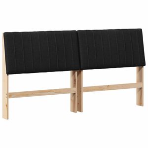 vidaXL Tapecirani uzglavlje Crna 200 cm Čvrsto borovo drvo