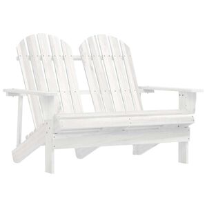 vidaXL Vrtni dvosjed Adirondack od masivne jelovine bijeli