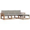 vidaXL Set vanjskih sofa 4 kom. 4-sjedala Prirodna i svjetlosiva