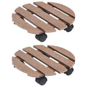 vidaXL Kolica za biljke 2 kom smeđa &Oslash; 30 x 7,5 cm WPC
