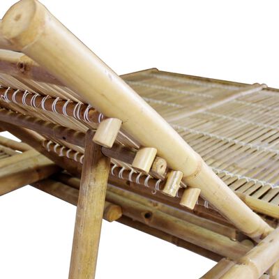 vidaXL Ležaljka za sunčanje za dvije osobe od bambusa s jastucima