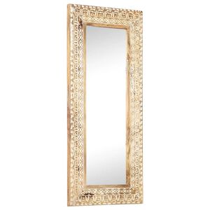 vidaXL Ručno izrezbareno ogledalo 110 x 50 x 2,6 cm masivno drvo manga