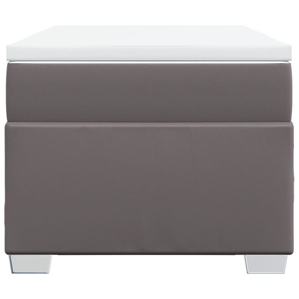 vidaXL Krevet s oprugama i madracem sivi 90 x 190 cm od umjetne kože