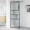 vidaXL Zid za walk-in tuš Crna 80 x 195 x 0.5 cm Staklo i aluminij