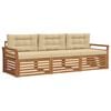 vidaXL Set vanjskih sofa s jastukom 3 pcs Prirodna i bež