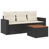 vidaXL 4-dijelni set vrtnih sofa od poliratana s jastucima crni