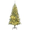vidaXL Umjetno božićno drvce 300 LED s kuglicama i snijegom 210 cm