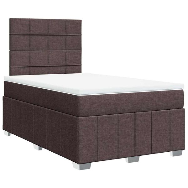vidaXL Krevet box spring s madracem tamnosmeđi 120 x 190 cm od tkanine
