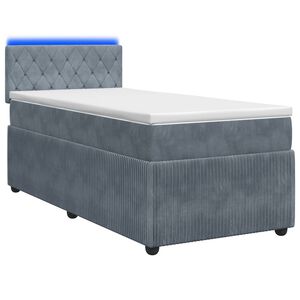 vidaXL Boxspring krevet s madracem Tamnosiva 80 x 200 cm Bar&scaron;un