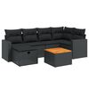 vidaXL 7-dijelni set vrtnih sofa od poliratana s jastucima crni