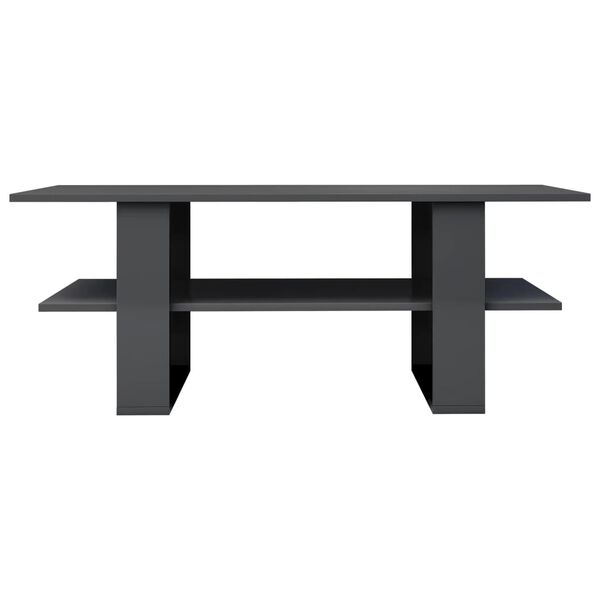 vidaXL Stolić za kavu visoki sjaj sivi 110x55x42 cm konstruirano drvo