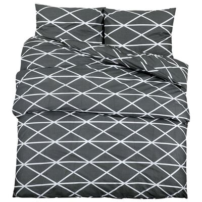 vidaXL Set posteljine za poplun sivi 225x220 cm pamučni