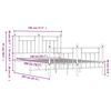 vidaXL Metalni okvir kreveta uzglavlje i podnožje bijeli 140x200 cm