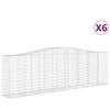 vidaXL Lučne gabionske ko&scaron;are 6 kom 400x50x120/140cm pocinčano željezo