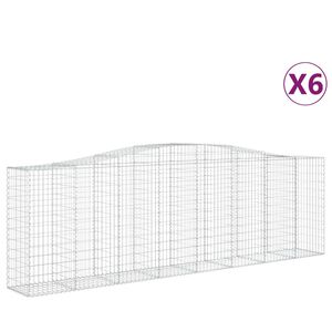 vidaXL Lučne gabionske ko&scaron;are 6 kom 400x50x120/140cm pocinčano željezo