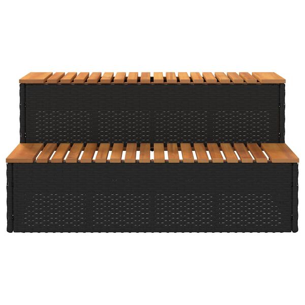 vidaXL Stepenica za hidromasažnu kadu crna 100x50x50,5 cm