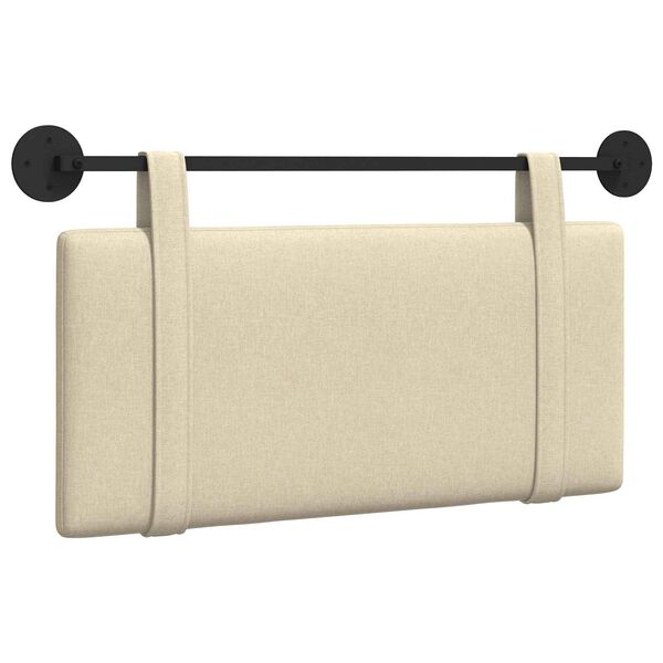 vidaXL Držeće uzglavlje Zidne Jednobojno Krema 90 x 55 x 5 cm tkanina