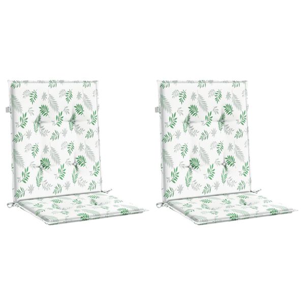 vidaXL Jastuci za stolicu 2 kom s uzorkom li&scaron;ća od tkanine