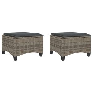 vidaXL Vrtni tabure s jastucima 2 kom sivi 55x55x36 cm poliratan