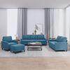 vidaXL 4-dijelni set sofa s jastucima plavi bar&scaron;unasti