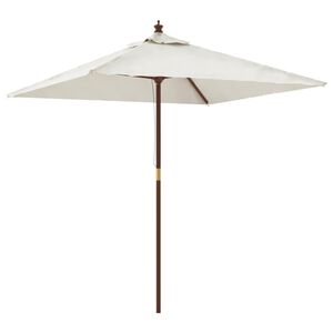 vidaXL Vrtni suncobran s drvenim stupom boja pijeska 198x198x231 cm
