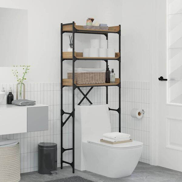 vidaXL Polica za perilicu rublja Umjetnički hrast 67 x 25 x 163 cm