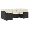 vidaXL 6-dijelni set vrtnih sofa s jastucima crni od poliratana