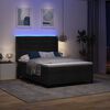 vidaXL LED Box Spring Krevet s madracem Crna 160 x 200 cm tkanina