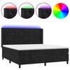vidaXL Krevet box spring s madracem LED crni 180x200 cm bar&scaron;un
