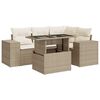 vidaXL 5-dijelni vrtni set sofa s jastucima bež od poliratana
