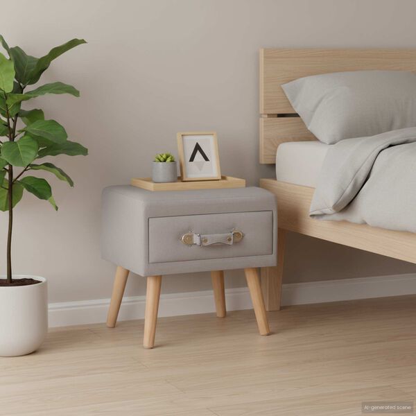 vidaXL Noćni ormarić od tkanine sivi 40 x 35 x 40 cm