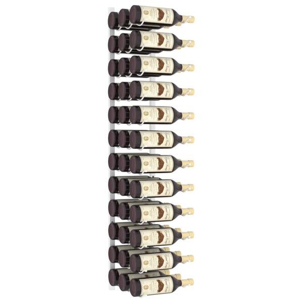 vidaXL Zidni stalak za vino za 36 boca bijeli željezni