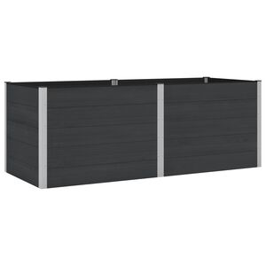 vidaXL Povi&scaron;ena vrtna gredica Crna 250 x 100 x 91 cm WPC i aluminij