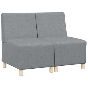 vidaXL Modularna sofa bez naslona 2 kom. Svijetlo siva tkanina