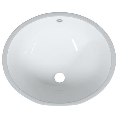 vidaXL Kupaonski umivaonik bijeli 49x40,5x21 cm ovalni keramički