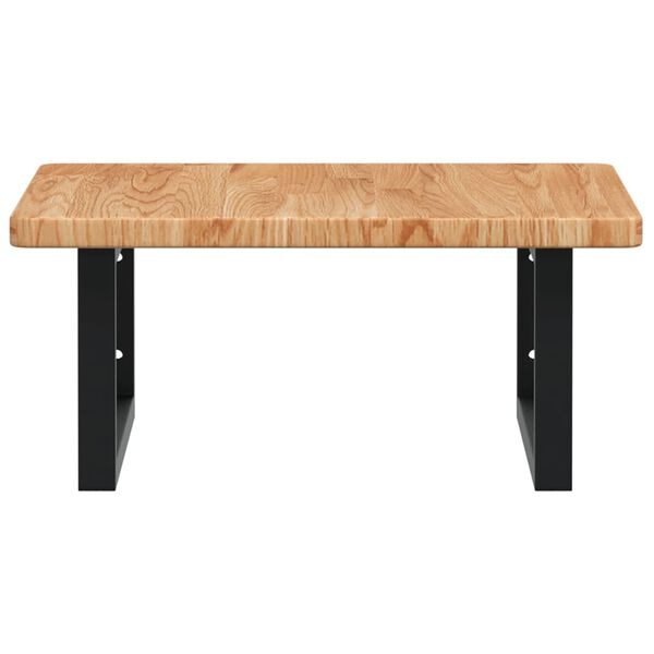 vidaXL Zidna polica za umivaonik od čelika i masivne hrastovine