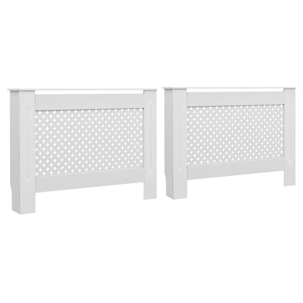 vidaXL Pokrovi za radijator 2 kom bijeli 112 x 19 x 81,5 cm MDF