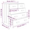 vidaXL Komoda tamnosiva 79 x 40 x 80 cm od masivne borovine