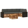 vidaXL Set vanjskih sofa 6 kom. Prirodna i antracit Poliester