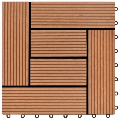 vidaXL Pločice za trijem 22 kom 30 x 30 cm 2 m² WPC smeđe