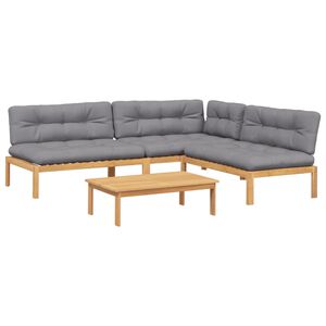 vidaXL 4-dijelni set vrtnih sofa od paleta s jastucima od drva bagrema