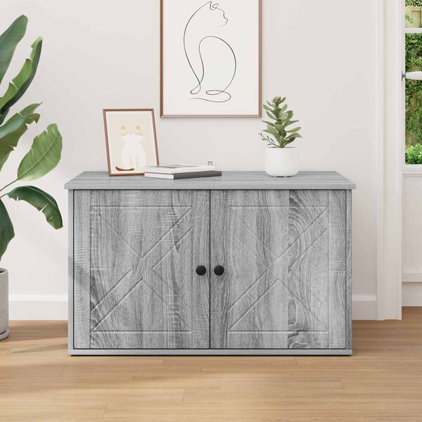 vidaXL Mačja Kuća Siva Sonoma 85 x 55 x 50 cm Konstruirano drvo