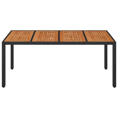 vidaXL Vrtni stol s drvenom pločom crni 190 x 90 x 75 cm od poliratana